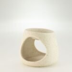 Ancient Wisdom Round Speckled Pebble Ceramic Zen Oil Burner – Off White - Image 3