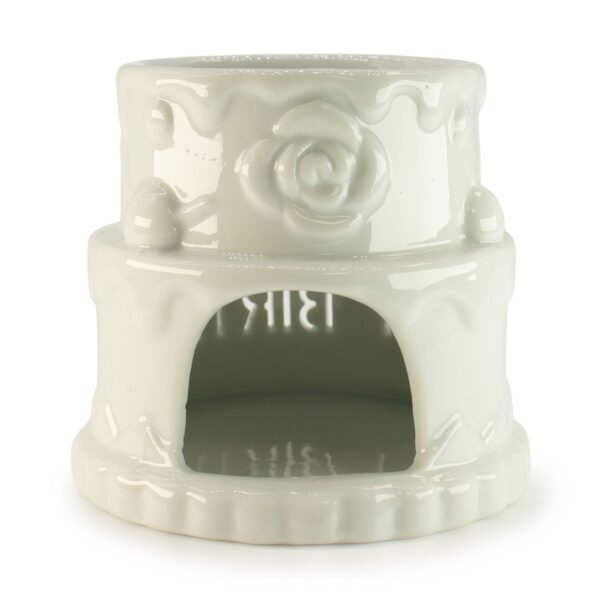Ancient Wisdom 'Happy Birthday' White Ceramic Cake Design Oil Burner