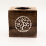 Ancient Wisdom Tree of Life Design Large Square Mango Wood Oil Burner - Image 5