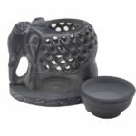 Ancient Wisdom 10.5cm Standing Elephant Soapstone Oil Burner - Image 3