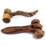 Ancient Wisdom Polished Redwood Three Disc Roller Massage Tool - Image 4
