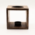 Ancient Wisdom Pentagon Design Large Square Mango Wood Oil Burner - Image 2