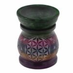 Ancient Wisdom 10cm Flower of Life Soapstone Oil Burner - Image 2