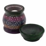 Ancient Wisdom 10cm Flower of Life Soapstone Oil Burner - Image 3