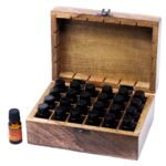Ancient Wisdom Carved Floral Mango Wood Aromathrapy Box (Holds 24x 10ml Bottles) - Image 2