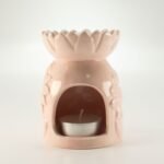 Ancient Wisdom Ceramic Sunflower Oil Burner – Pastel Pink - Image 3