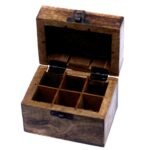 Ancient Wisdom Carved Floral AW Mango Wood Aromathrapy Box (Holds 6x 10ml Bottles) - Image 2
