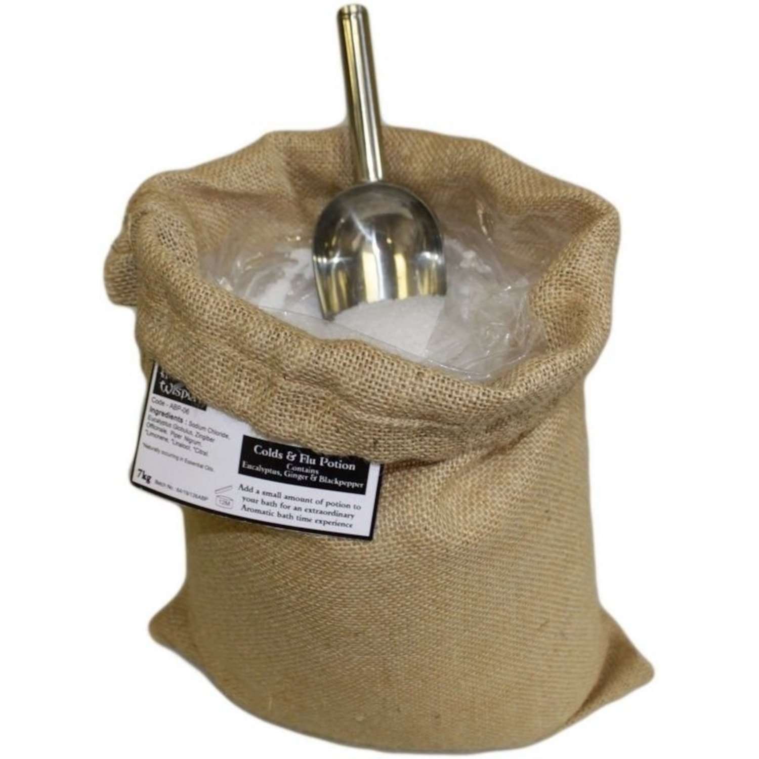 ABP-06 Ancient Wisdom Colds & Flu Potion Bath Salts 7kg Hessian Sack Ancient Wisdom Colds & Flu Potion Bath Salts 7kg Hessian Sack - Image 1