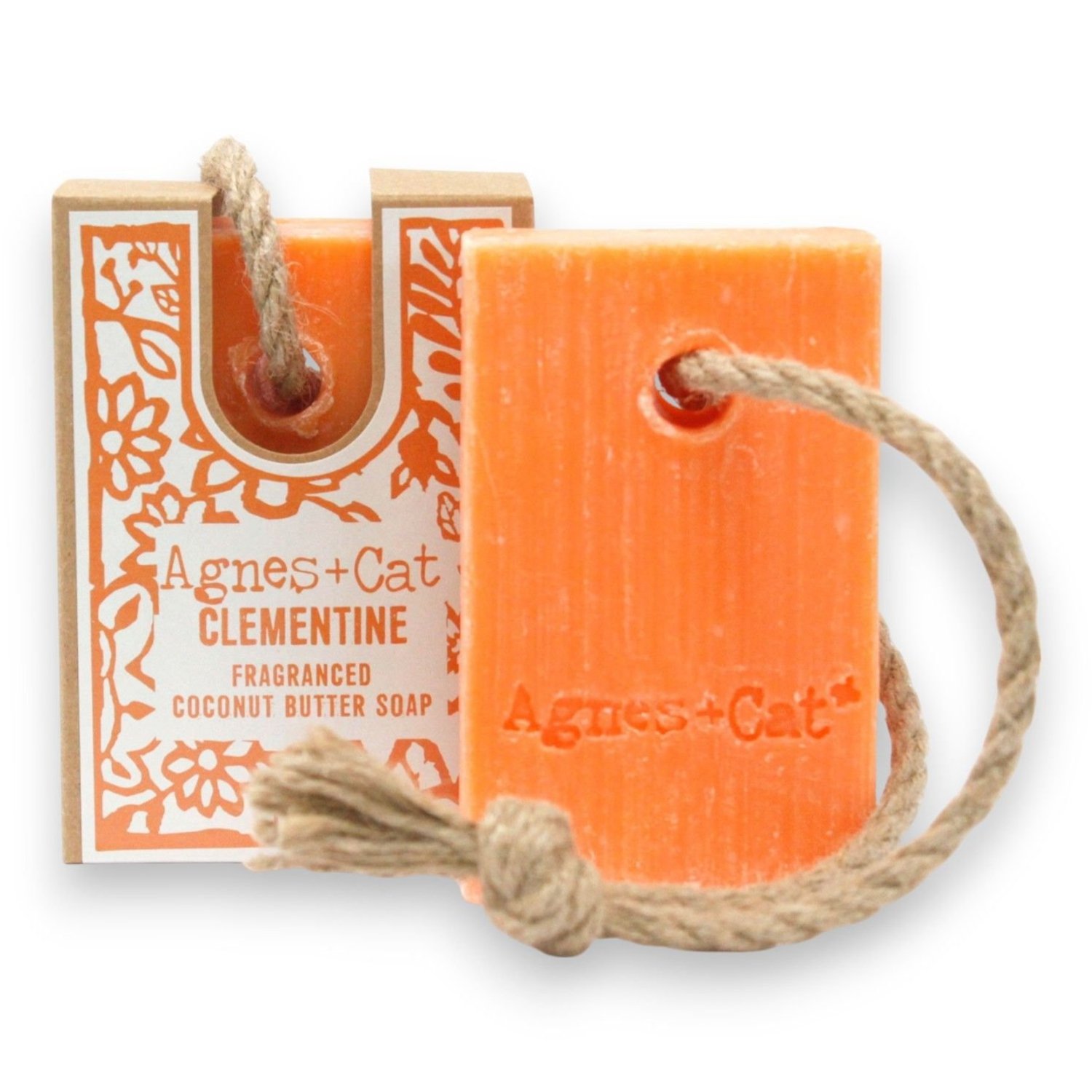 ACSR-03 Agnes + Cat Clementine Fragranced Coconut Butter Soap On A Rope Agnes + Cat Clementine Fragranced Coconut Butter Soap On A Rope - Image 1