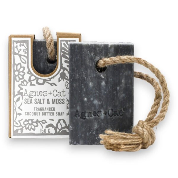 Agnes + Cat Sea Salt & Moss Fragranced Coconut Butter Soap On A Rope