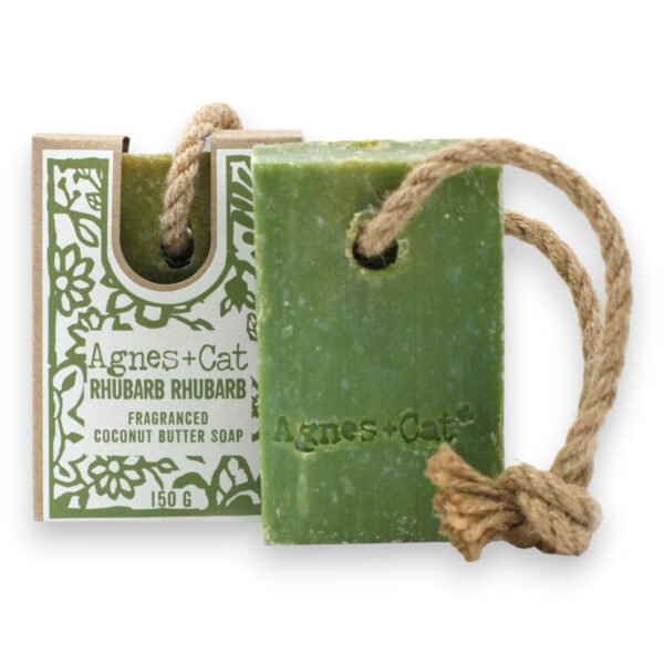 Agnes + Cat Rhubarb Rhubarb Fragranced Coconut Butter Soap On A Rope