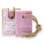 Agnes + Cat Tea & Roses Fragranced Coconut Butter Soap On A Rope