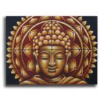 Ancient Wisdom Set of 4 Gold Buddha Mandala Brocade Detail Canvas Wall Art – 30x40cm