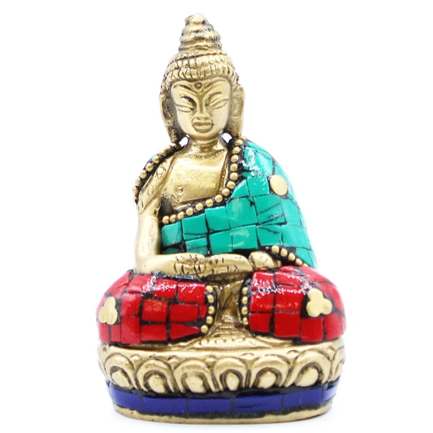 BBFG-05 Ancient Wisdom Brass 7.5cm Hands Up Buddha Figure Ancient Wisdom Brass 7.5cm Hands Up Buddha Figure - Image 1