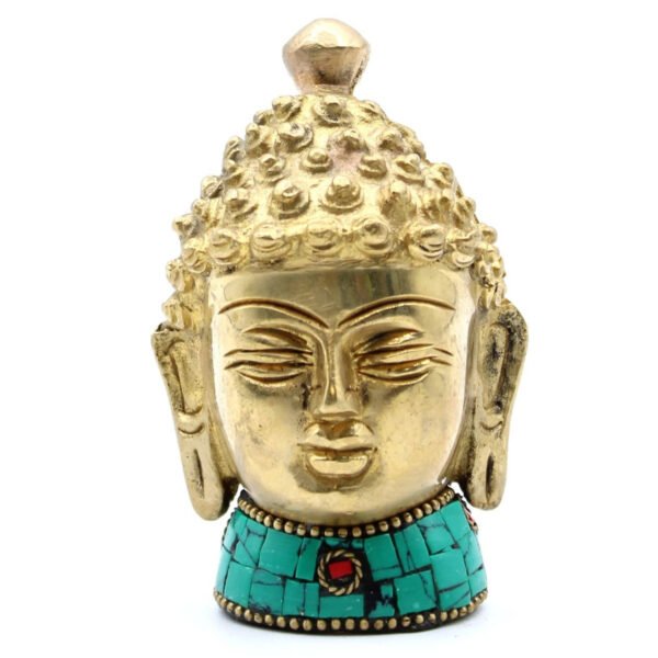 Ancient Wisdom Meditating 8cm Brass Head Buddha Figure