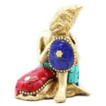 Ancient Wisdom Handcrafted 6.5cm Brass Thinking Buddha Figure