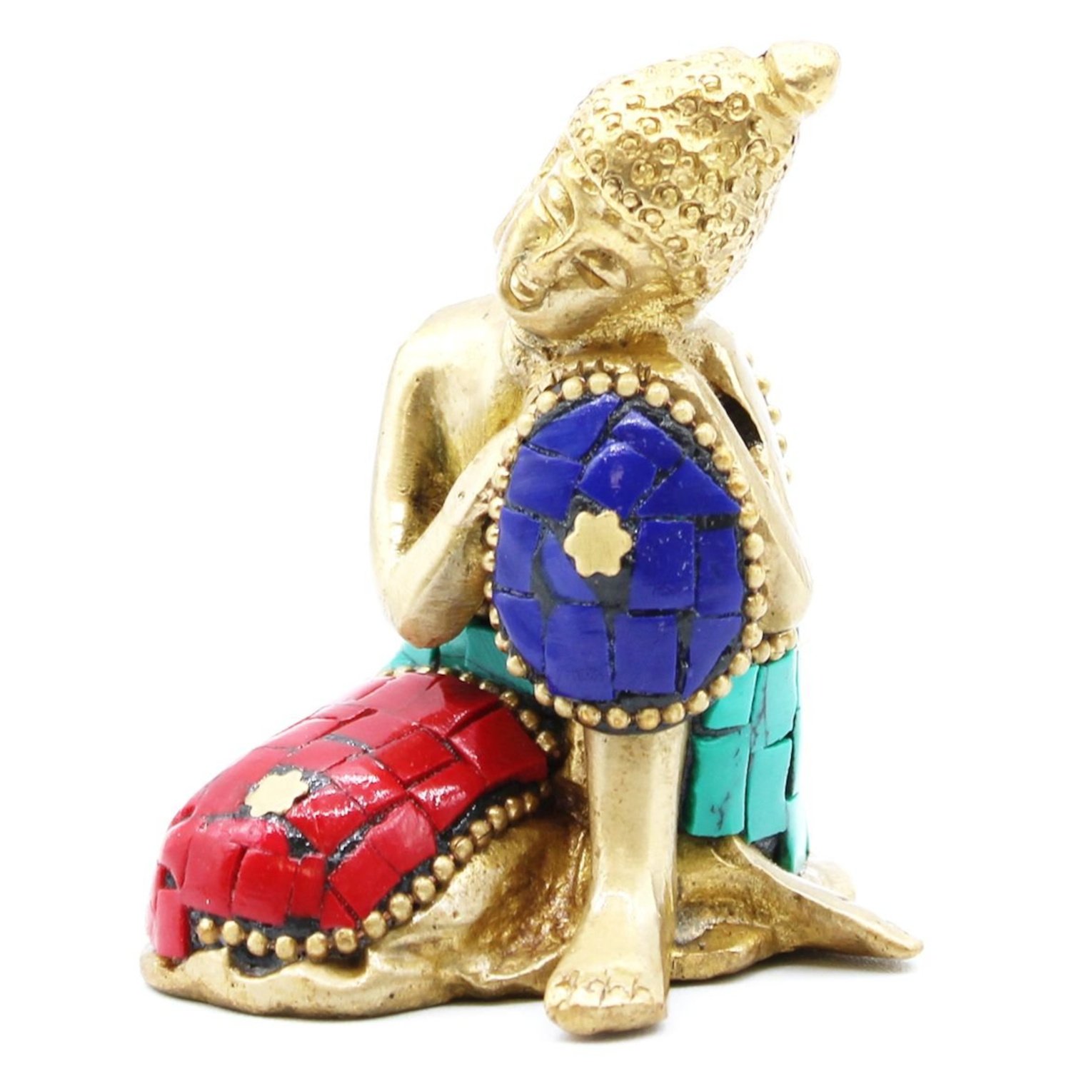 BBFG-09 Ancient Wisdom Handcrafted Brass Thinking Buddha Figure - 6.5cm Ancient Wisdom Handcrafted 6.5cm Brass Thinking Buddha Figure - Image 1