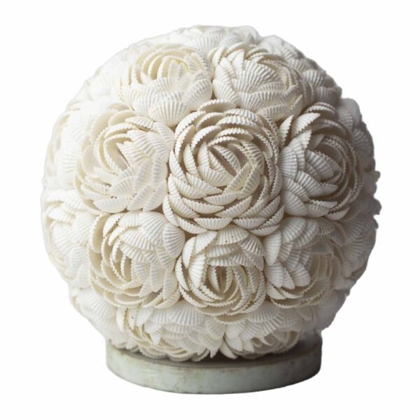 Ancient Wisdom Rose Detail Globe 20cm Boho Sea Shell Lamp