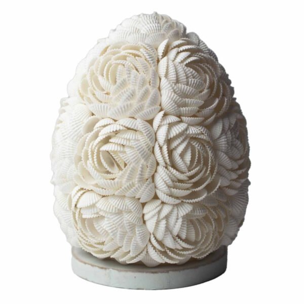 Ancient Wisdom Rose Detail Oval 15cm Boho Sea Shell Lamp