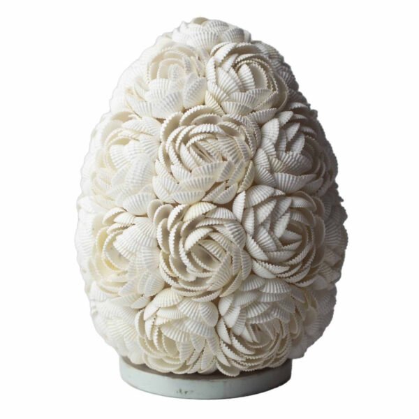 Ancient Wisdom Rose Detail Oval 20cm Boho Sea Shell Lamp