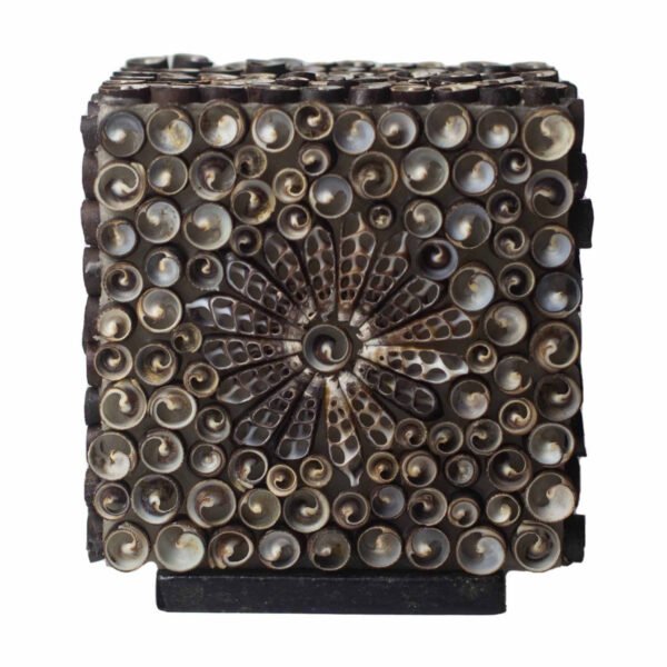 Ancient Wisdom Chocolate Twist Square 15cm Boho Sea Shell Lamp