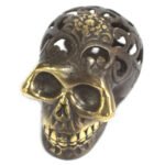 Ancient Wisdom Medium Vintage Feng Shui Brass Skull Ornament - Image 4