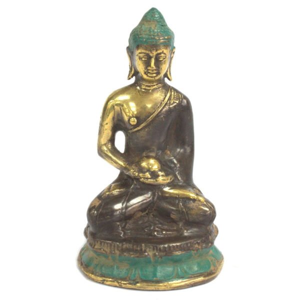 Ancient Wisdom Medium Brass Meditation Sitting Buddha Statue