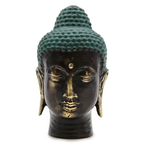 Ancient Wisdom Small Antique Brass Buddha Head
