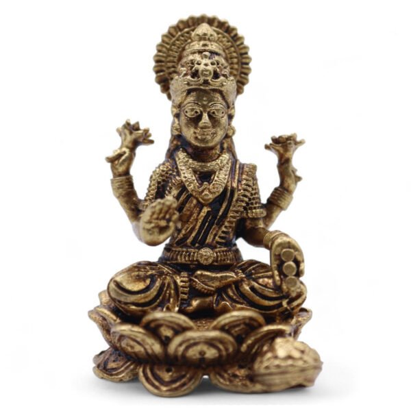 Ancient Wisdom Brass Miniature Gods – Laxmi (37mm)