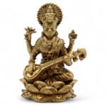 Ancient Wisdom Brass Miniature Gods – Sarswati (34mm)