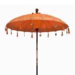 Ancient Wisdom Orange Decor 1.5m Bali Patio Cotton Parasol