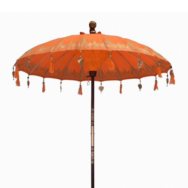 Ancient Wisdom Orange Decor 1.5m Bali Patio Cotton Parasol