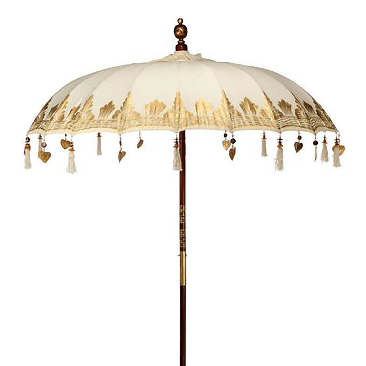 BPAR-04 Ancient Wisdom Natural Decor 2m Bali Patio Cotton Parasol Ancient Wisdom Natural Decor 2m Bali Patio Canvas Parasol - Image 1