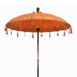 Ancient Wisdom Orange Decor 2m Bali Patio Cotton Parasol