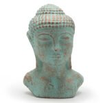 Ancient Wisdom Tranquility Buddha Head – Green Copper - Image 2