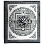 Ancient Wisdom Mono Double Cotton Bedspread + Wall Hanging – OM Mandala