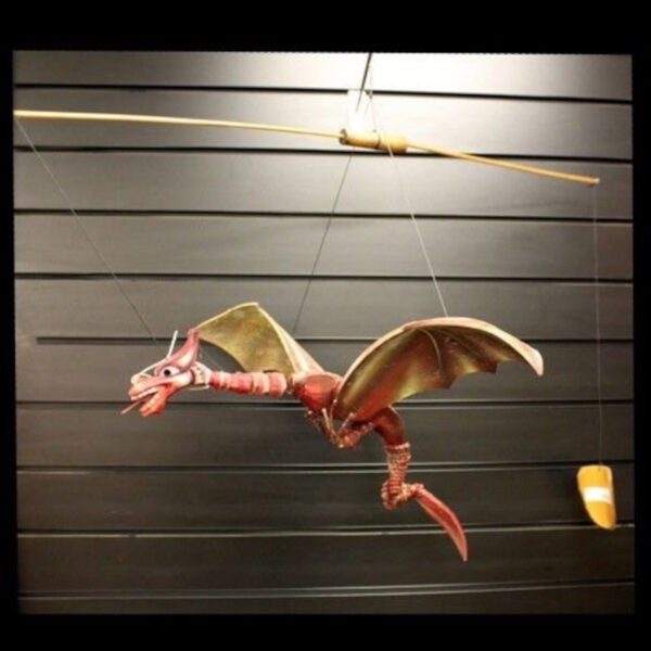 Ancient Wisdom Large Red Coconut Dragon Mobile 46cm