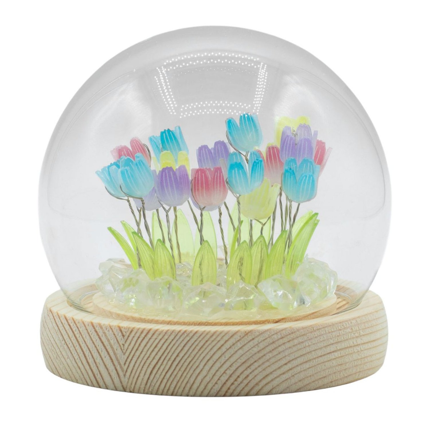 FGGD-04 Ancient Wisdom LED Floral Glow Garden Dome Light – 20 Tulips Ancient Wisdom LED Floral Glow Garden Dome Light – 20 Multi Tulips - Image 1