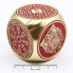 Ancient Wisdom Feng Shui Fortune - Red & Brass Prosperity Cube - Flat - Image 3