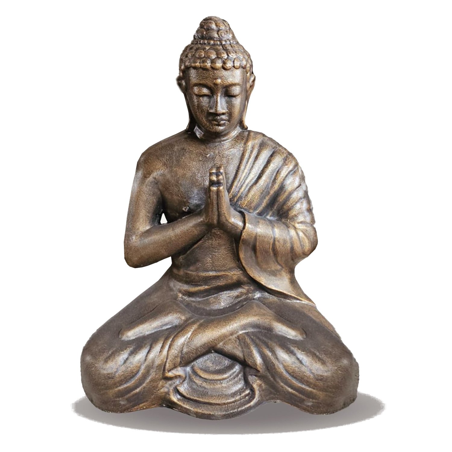 GAS-06 Ancient Wisdom MediumLarge Antique Gold Praying Buddha Statue Ancient Wisdom Medium/Large Antique Gold Praying Buddha Statue - Image 1