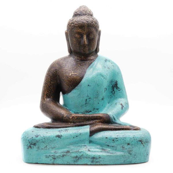 Ancient Wisdom Medium Turquoise & Stone Classic Buddha Statue