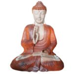 Ancient Wisdom Hand Carved Suar Wood Teaching Transmission Buddha Statue – 40cm