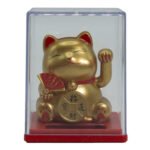 Ancient Wisdom Gold Mini Solar Powered Money Cat In Box