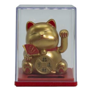 MCat-09 Ancient Wisdom Gold Mini Solar Powered Money Cat In Box