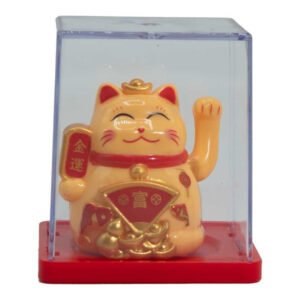 MCat-12 Ancient Wisdom Yellow Mini Solar Powered Money Cat In Box