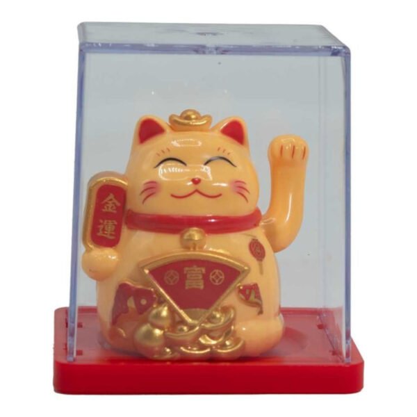 Ancient Wisdom Yellow Mini Solar Powered Money Cat In Box