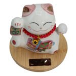 Ancient Wisdom Solar Money Cat Wooden Base - Pink Moving Hand - Image 2