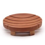 Ancient Wisdom Classic Round Mahogany Wood Soap Dish