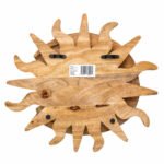 Ancient Wisdom Sunrays & Moon 3 Tier Carved Wooden Wall Shelf - Image 2