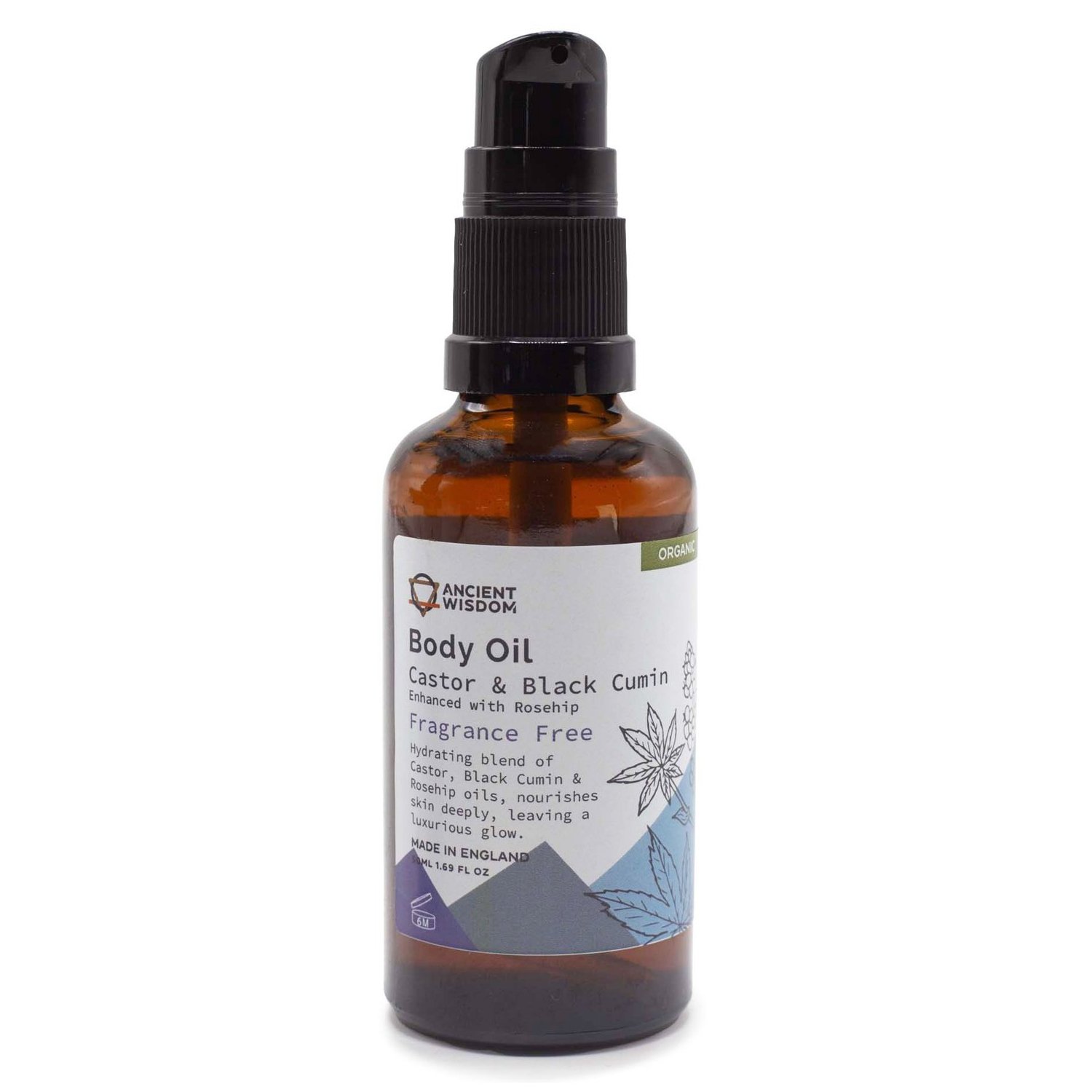 OBO-01 Ancient Wisdom Rosehip Organic Body Oil 50ml (Unfragranced) Ancient Wisdom Rosehip Organic Body Oil 50ml (Unfragranced) - Image 1
